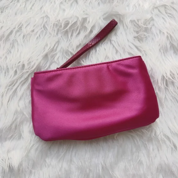 Kate Spade Plaza Bow Pouch Wristlet- Fuchsia - Picture 3 of 5